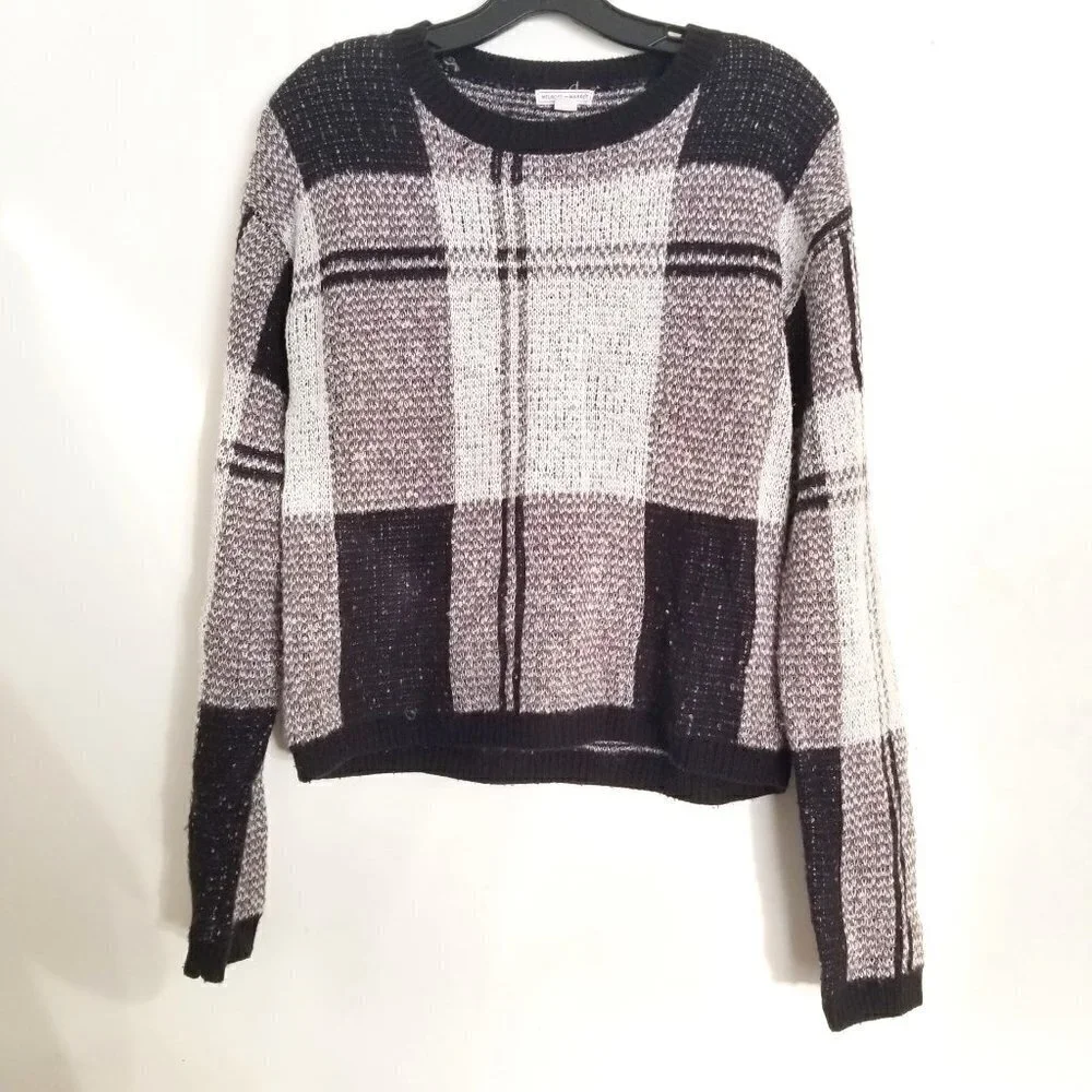 Melrose and Market Shrunken Plaid Pullover Sweater